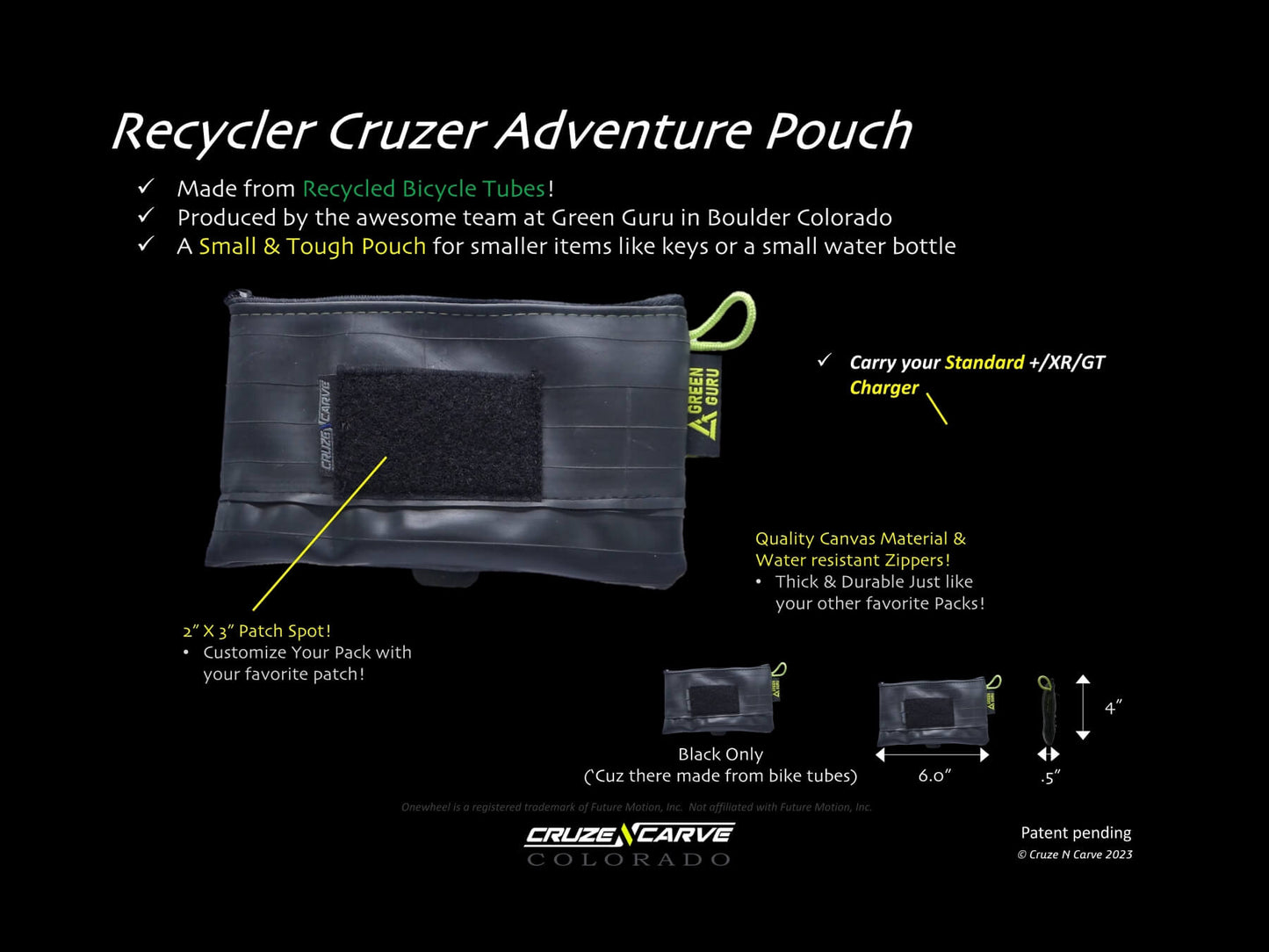 The "Recycler Cruzer" Adventure Pouch Bundle (Onewheel GT/GTS/XRC, Onewheel Pint X/XR/+ Compatible)