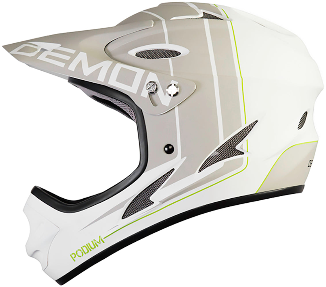 demon united snowboard helmet Demon Podium Full Face Bicycle Helmet- White/Grey LARGE / White/Grey / BE-LINK AUDIO