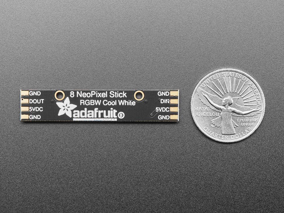 Adafruit NeoPixel Stick - 8 x 5050 RGBW LEDs - Cool White - 6000K