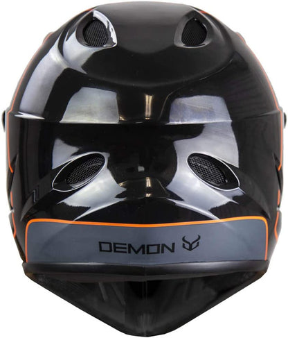Demon Podium Full Face Bicycle Helmet- Gloss Black/Orange