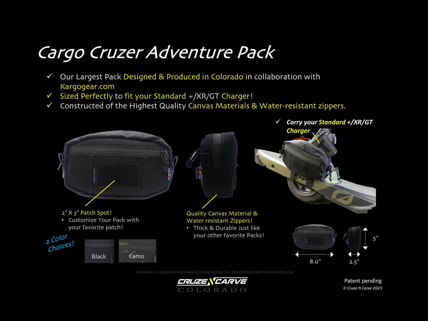 The "Cargo Cruzer" Adventure Pack Bundle  (Onewheel GT/GTS/XRC, Onewheel Pint X/XR/+ Compatible)