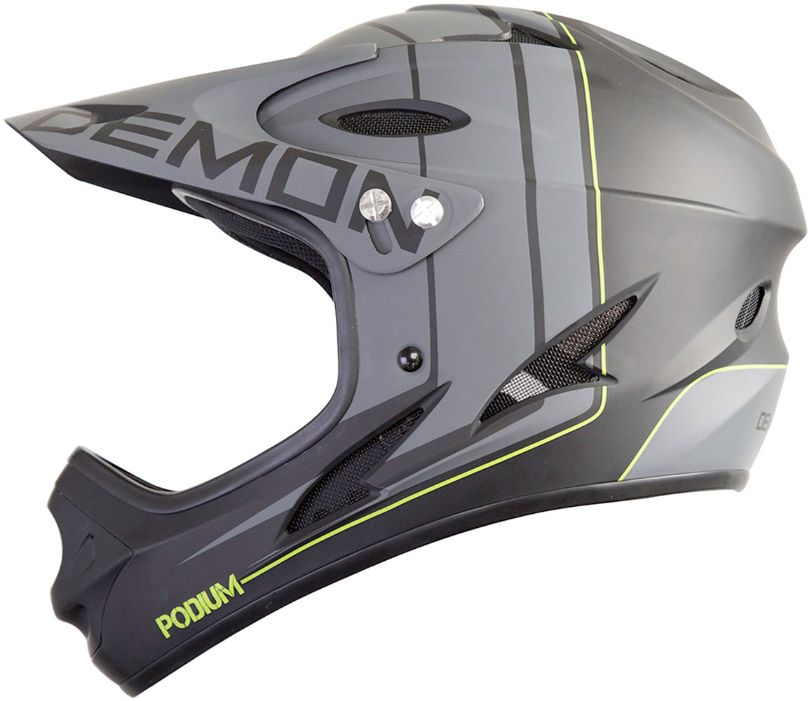 Demon Podium Full Face Bicycle Helmet- Black/Grey
