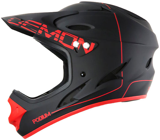 Demon Podium Full Face Bicycle Helmet- Black/Red