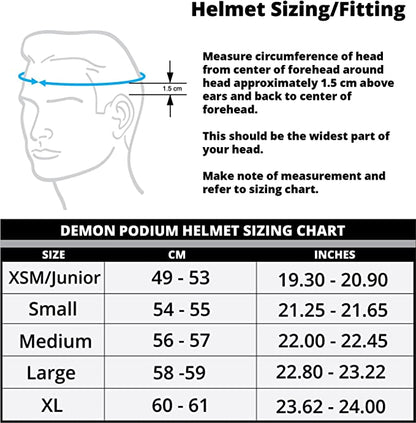 Demon Podium Full Face Bicycle Helmet- White/Grey